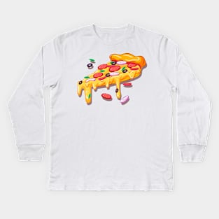 Pizza Slice Kids Long Sleeve T-Shirt